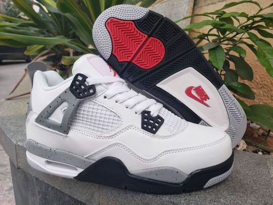 (image for) Nike AIR JORDAN 4 Retro White Cement Men's Shoes White Grey Red-51